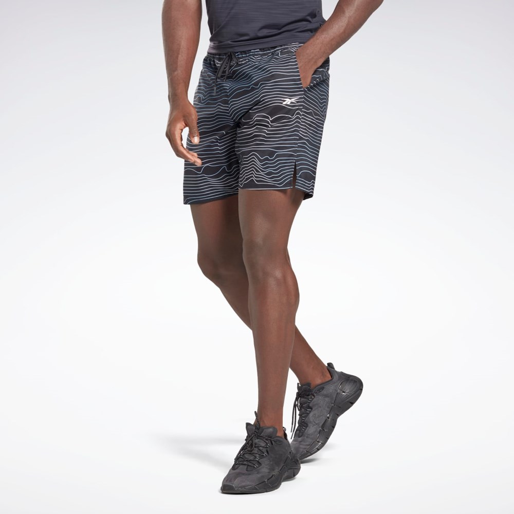 Reebok Allover Print Speed 2.0 Shorts Black | HA9046