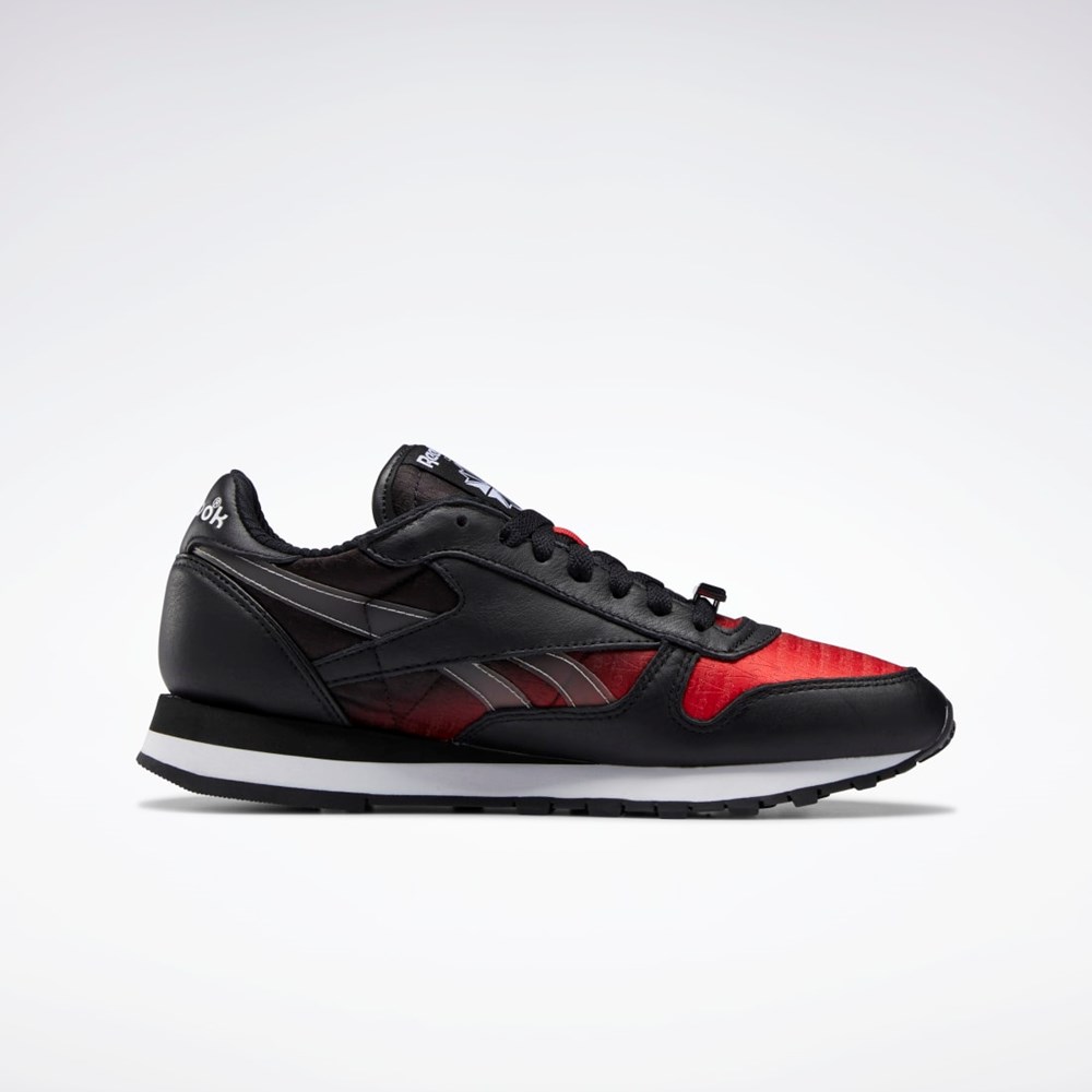 Reebok Anuel Classic Leather Shoes Core Black / Vector Red / Ftwr White | HQ6242