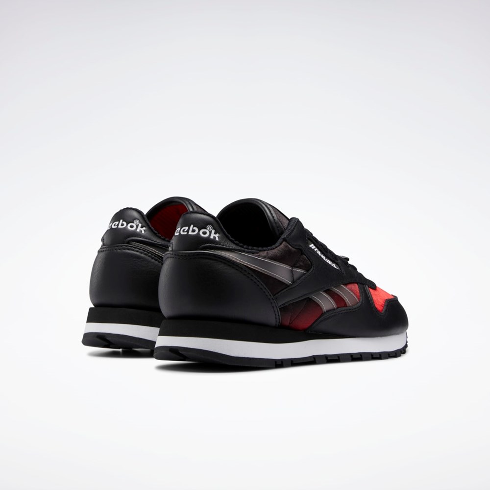 Reebok Anuel Classic Leather Shoes Core Black / Vector Red / Ftwr White | HQ6242