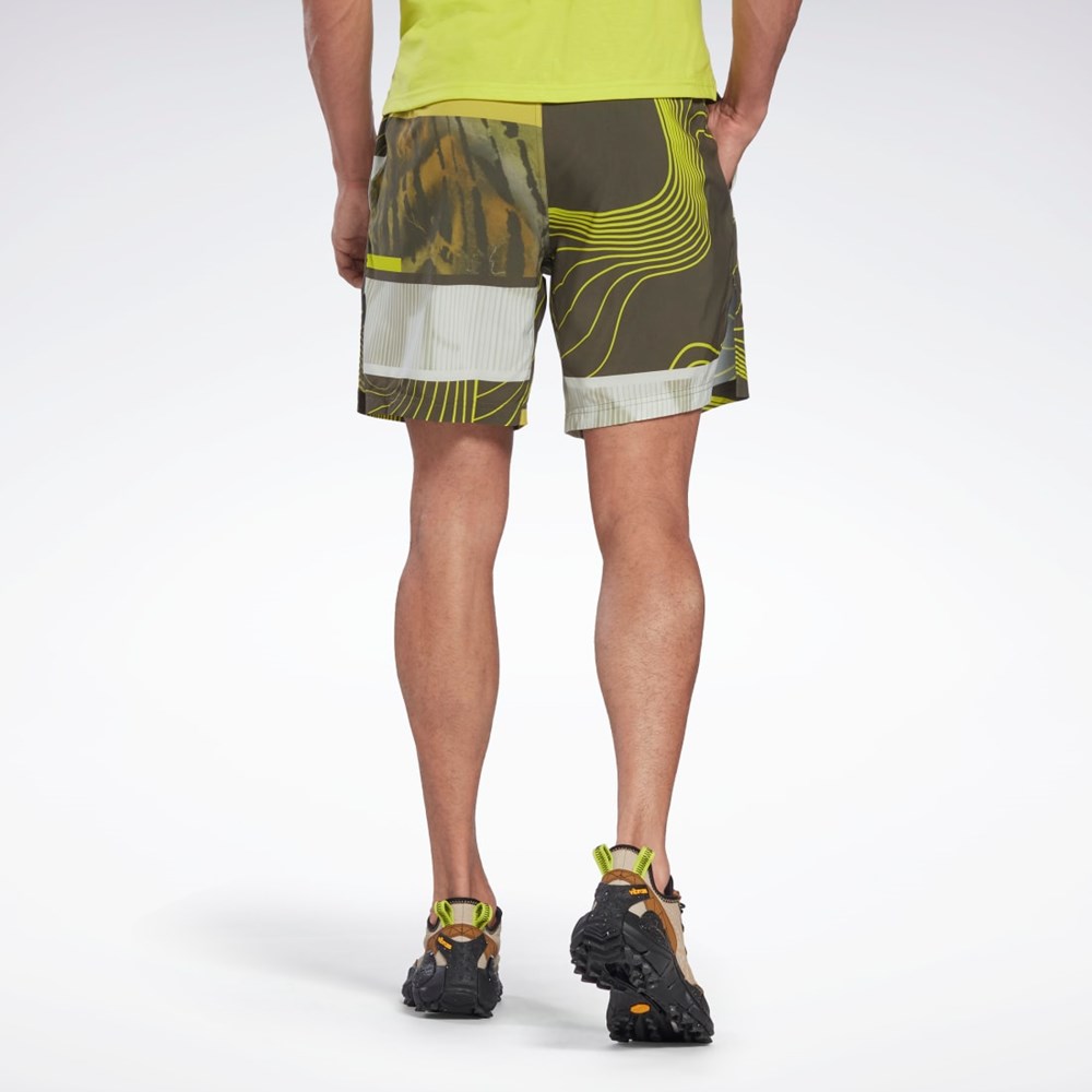 Reebok Austin Allover Print Shorts Army Green | H46608