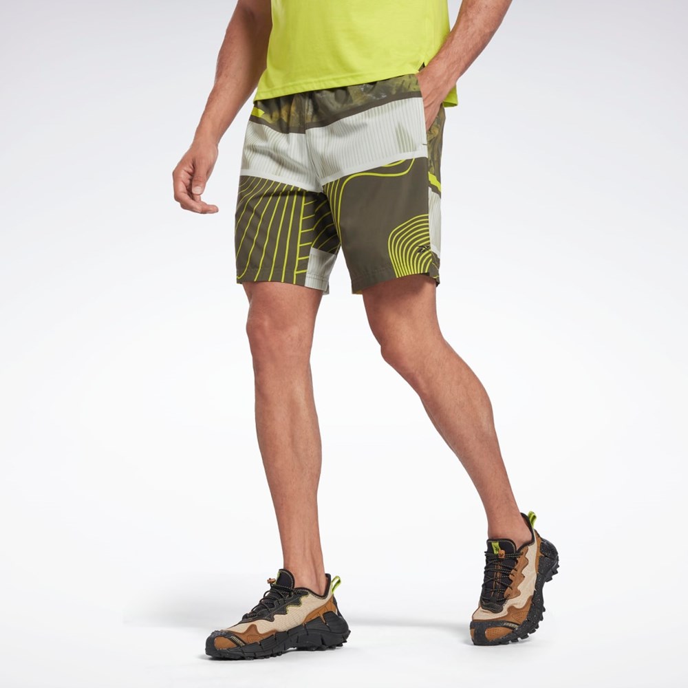 Reebok Austin Allover Print Shorts Army Green | H46608