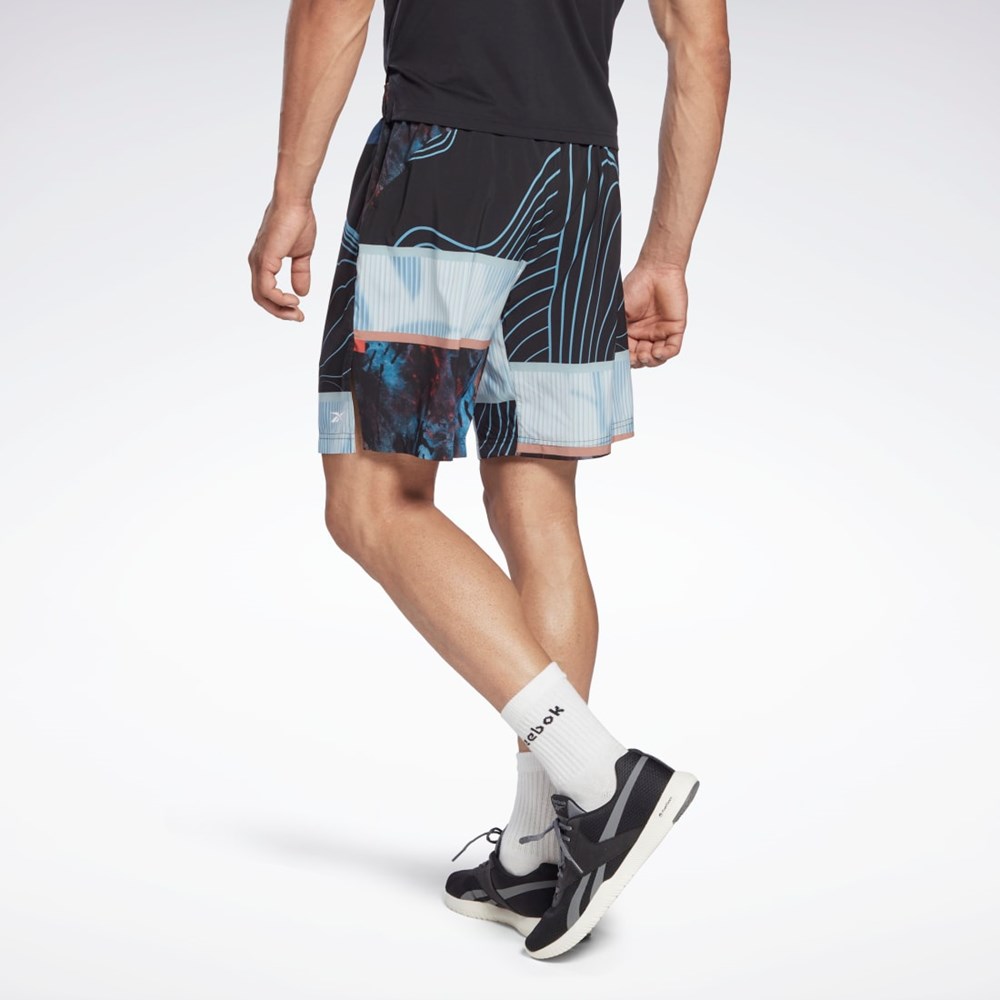 Reebok Austin Allover Print Shorts Black | HA9043