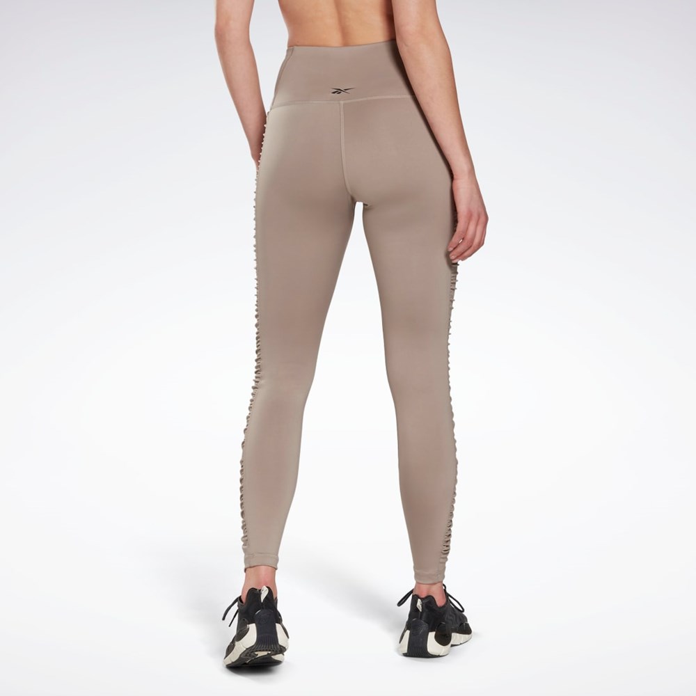 Reebok Bold High-Waisted Ruched Tights Boulder Grey | H56371