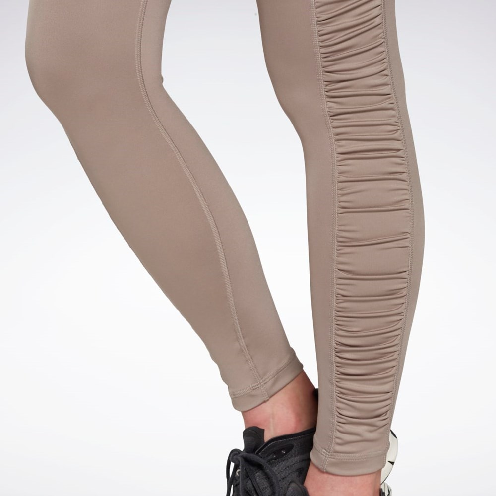 Reebok Bold High-Waisted Ruched Tights Boulder Grey | H56371