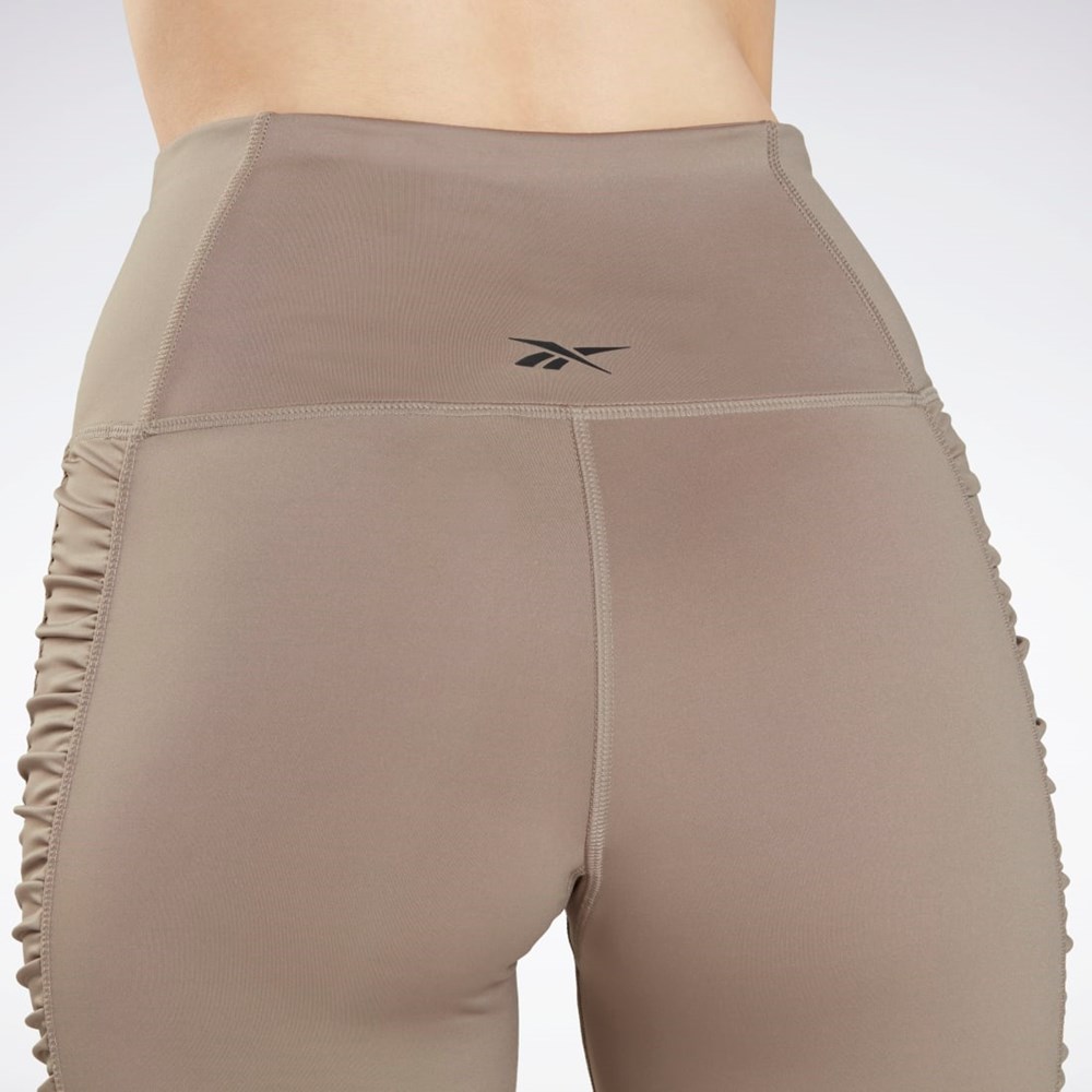 Reebok Bold High-Waisted Ruched Tights Boulder Grey | H56371