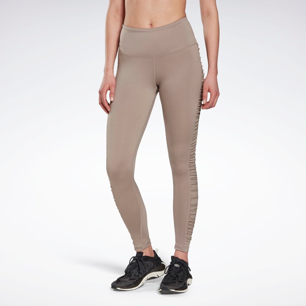 Reebok Bold High-Waisted Ruched Tights Boulder Grey | H56371