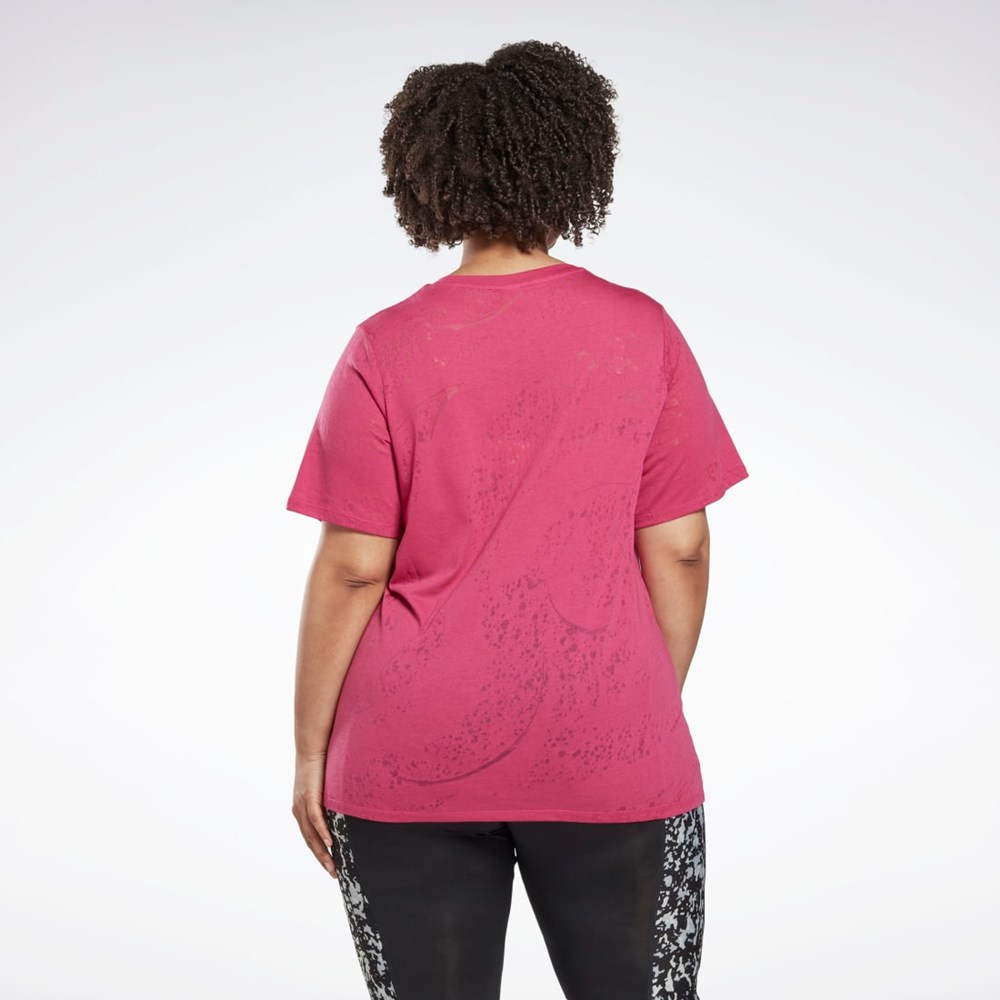 Reebok Burnout T-Shirt (Plus Size) Semi Proud Pink | HL4344