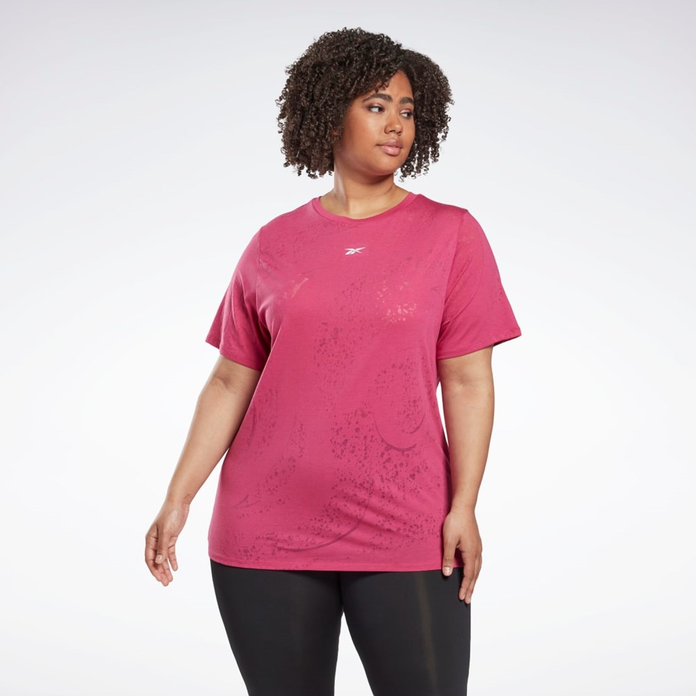 Reebok Burnout T-Shirt (Plus Size) Semi Proud Pink | HL4344