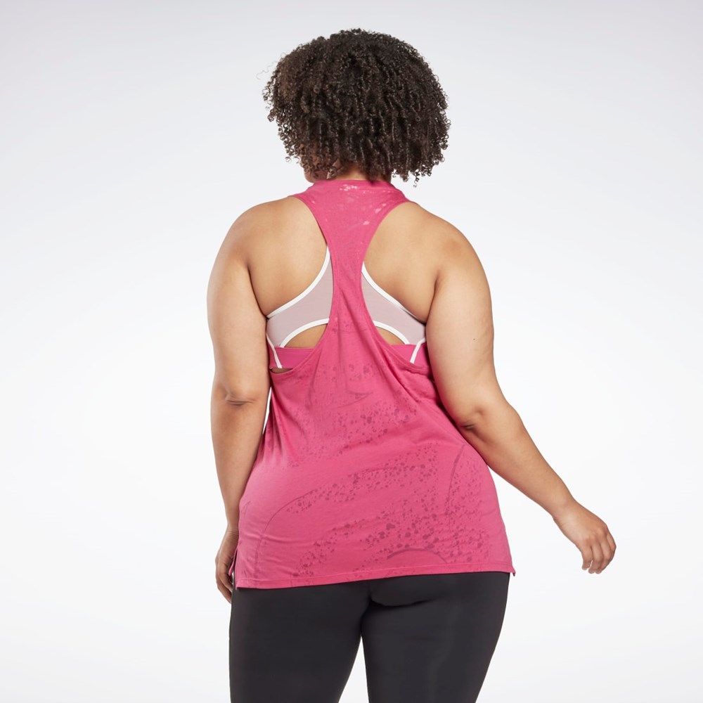 Reebok Burnout Tank Top (Plus Size) Semi Proud Pink | HL4349