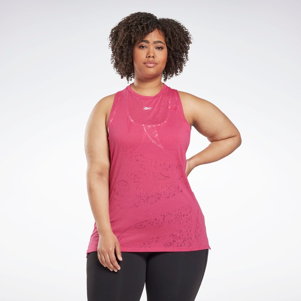 Reebok Burnout Tank Top (Plus Size) Semi Proud Pink | HL4349