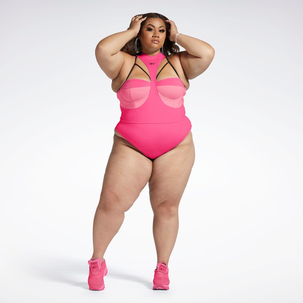 Reebok Cardi B Body Layer (Plus Size) Pink Fusion / Black | HS4282