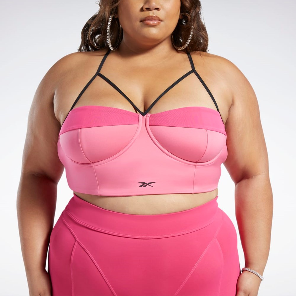 Reebok Cardi B Bralette (Plus Size) Astro Pink / Pink Fusion | HS4290