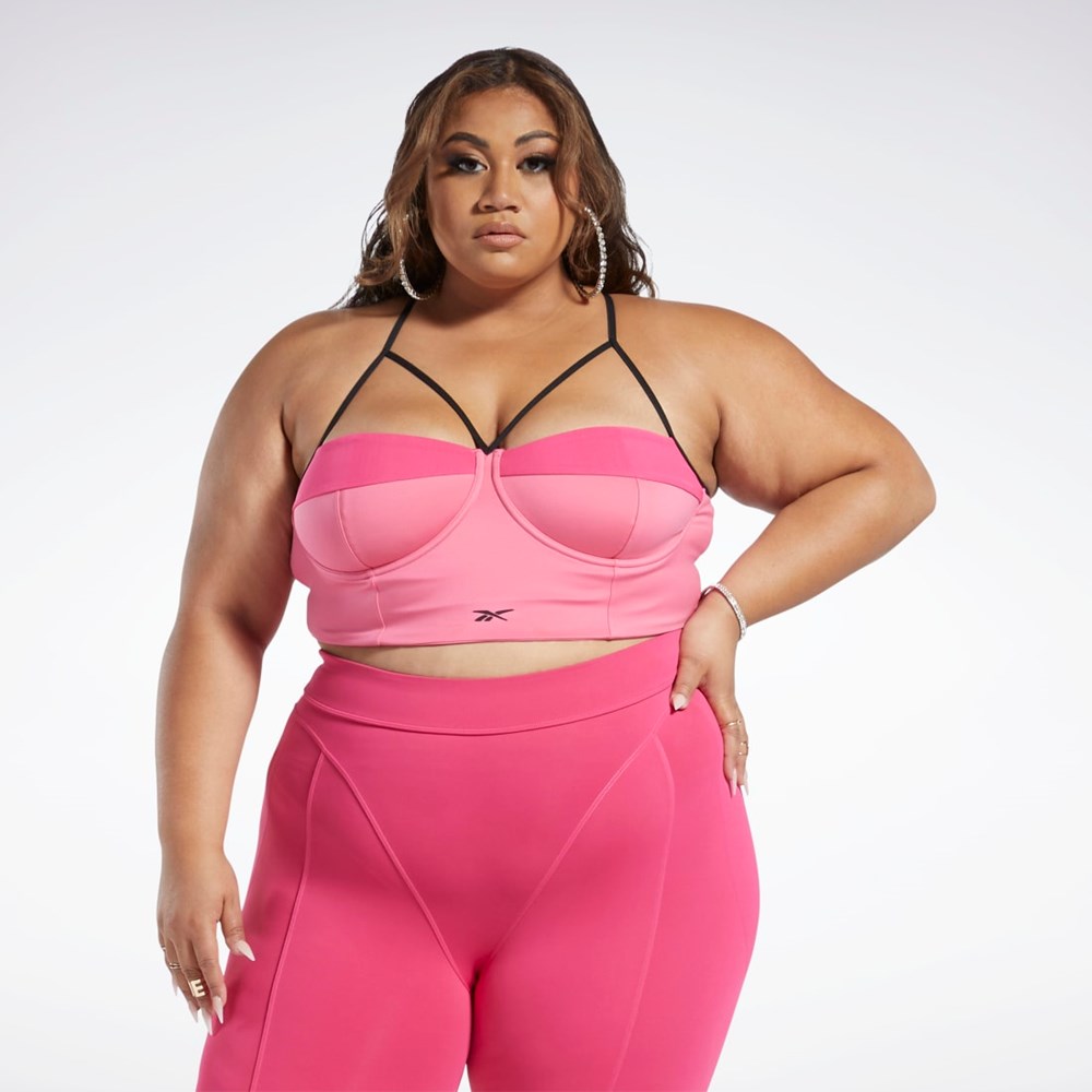 Reebok Cardi B Bralette (Plus Size) Astro Pink / Pink Fusion | HS4290