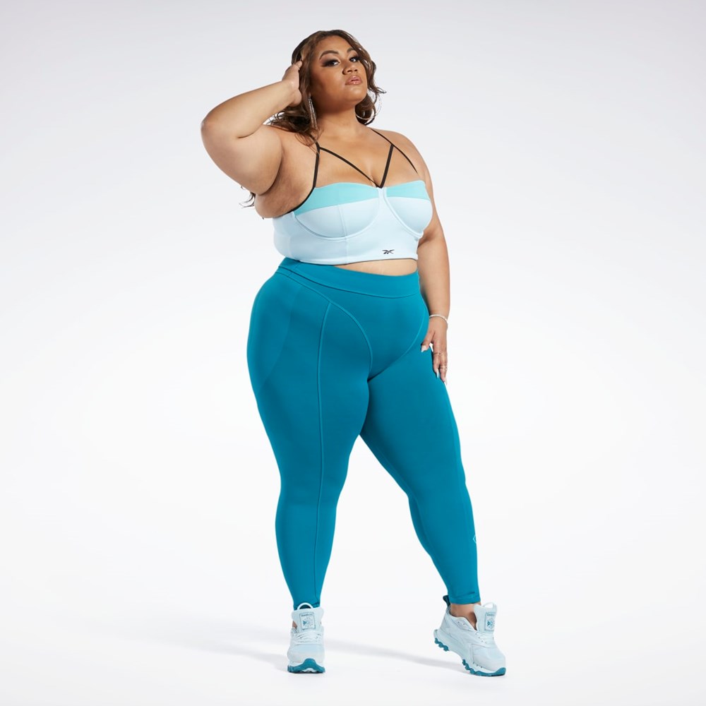 Reebok Cardi B Bralette (Plus Size) Whisper Blue / Turquoise | HS4289