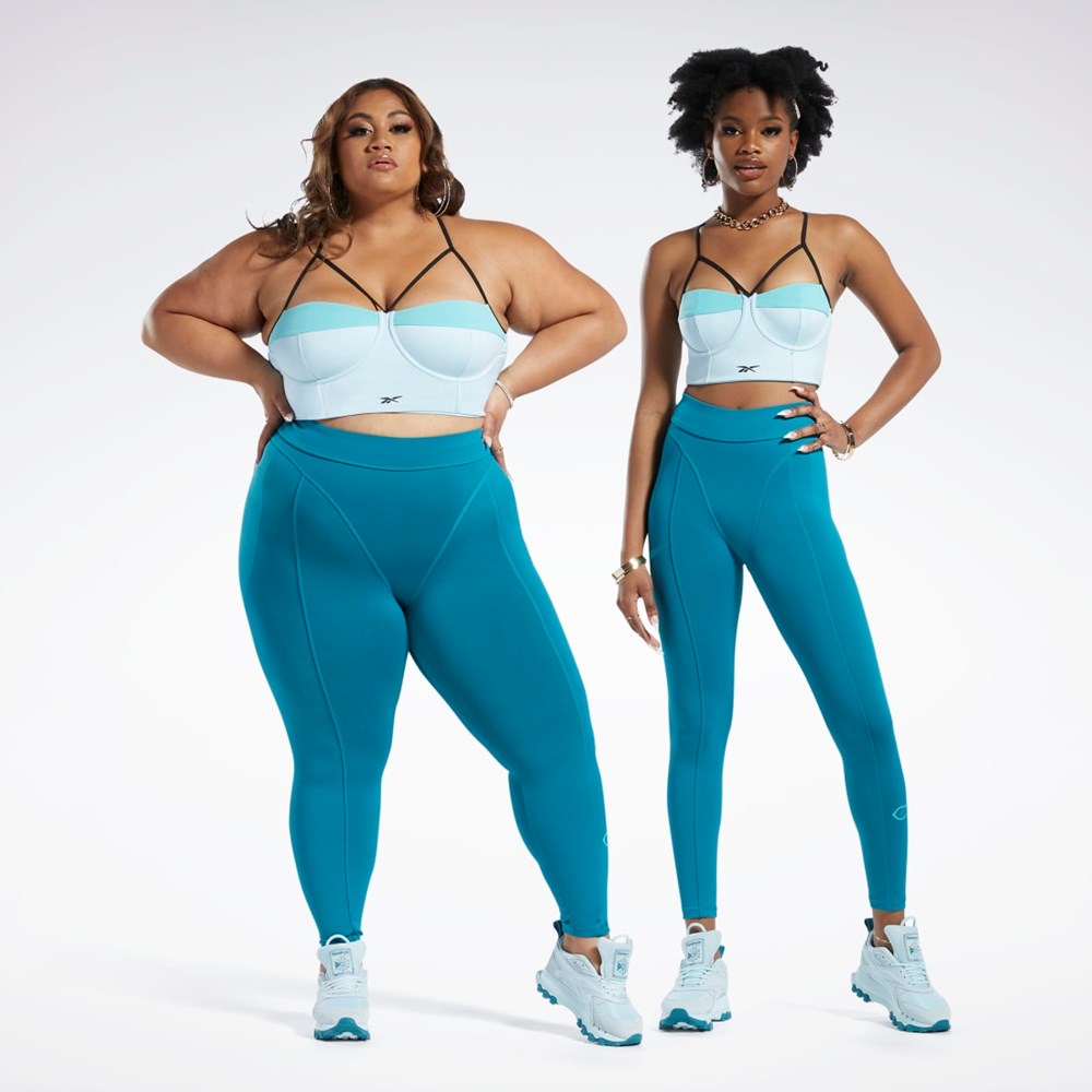 Reebok Cardi B Bralette (Plus Size) Whisper Blue / Turquoise | HS4289