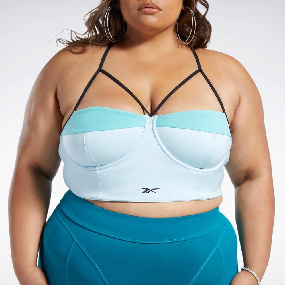 Reebok Cardi B Bralette (Plus Size) Whisper Blue / Turquoise | HS4289