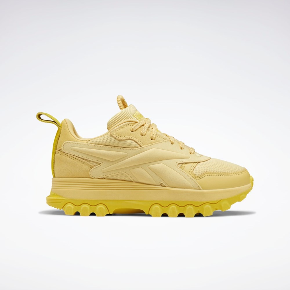 Reebok Cardi B Classic Leather V2 Shoes - Grade School Weathered Yellow / Weathered Yellow / Utility Yellow | GZ4263