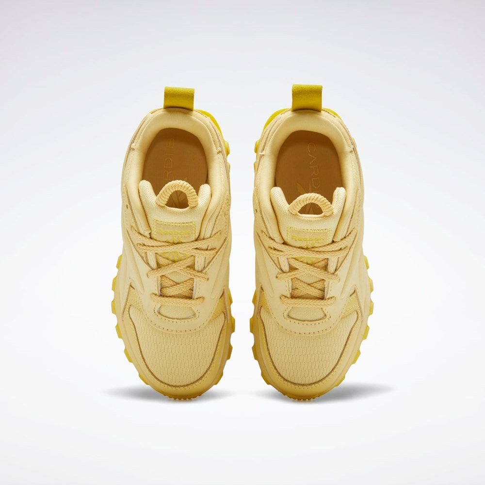 Reebok Cardi B Classic Leather V2 Shoes - Preschool Weathered Yellow / Weathered Yellow / Utility Yellow | GZ4269