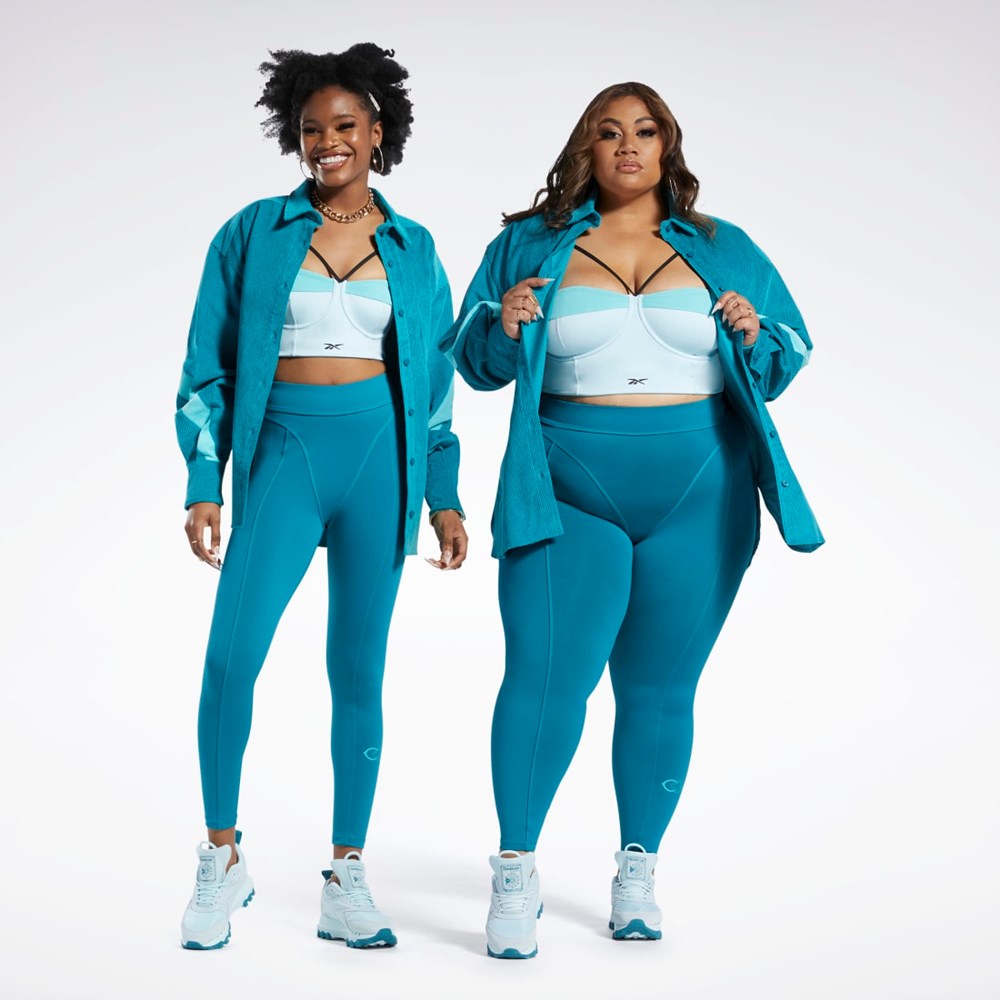 Reebok Cardi B Corduroy Cover-Up (Plus Size) Seaport Teal | HL1746