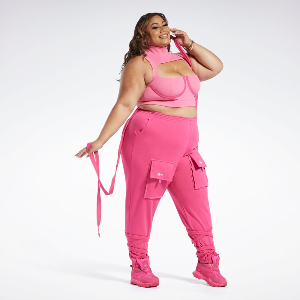 Reebok Cardi B Crop Top (Plus Size) Astro Pink / Pink Fusion | HS4311