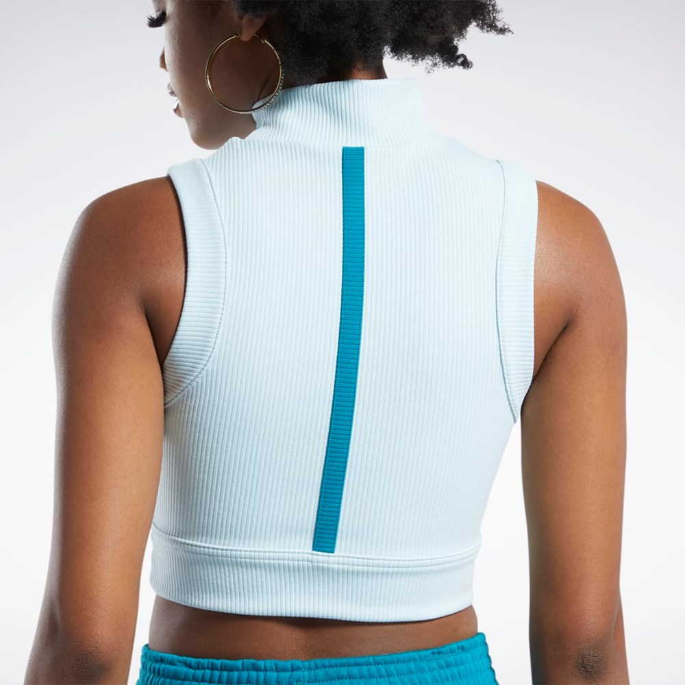 Reebok Cardi B Crop Top Whisper Blue / Seaport Teal | HS4312