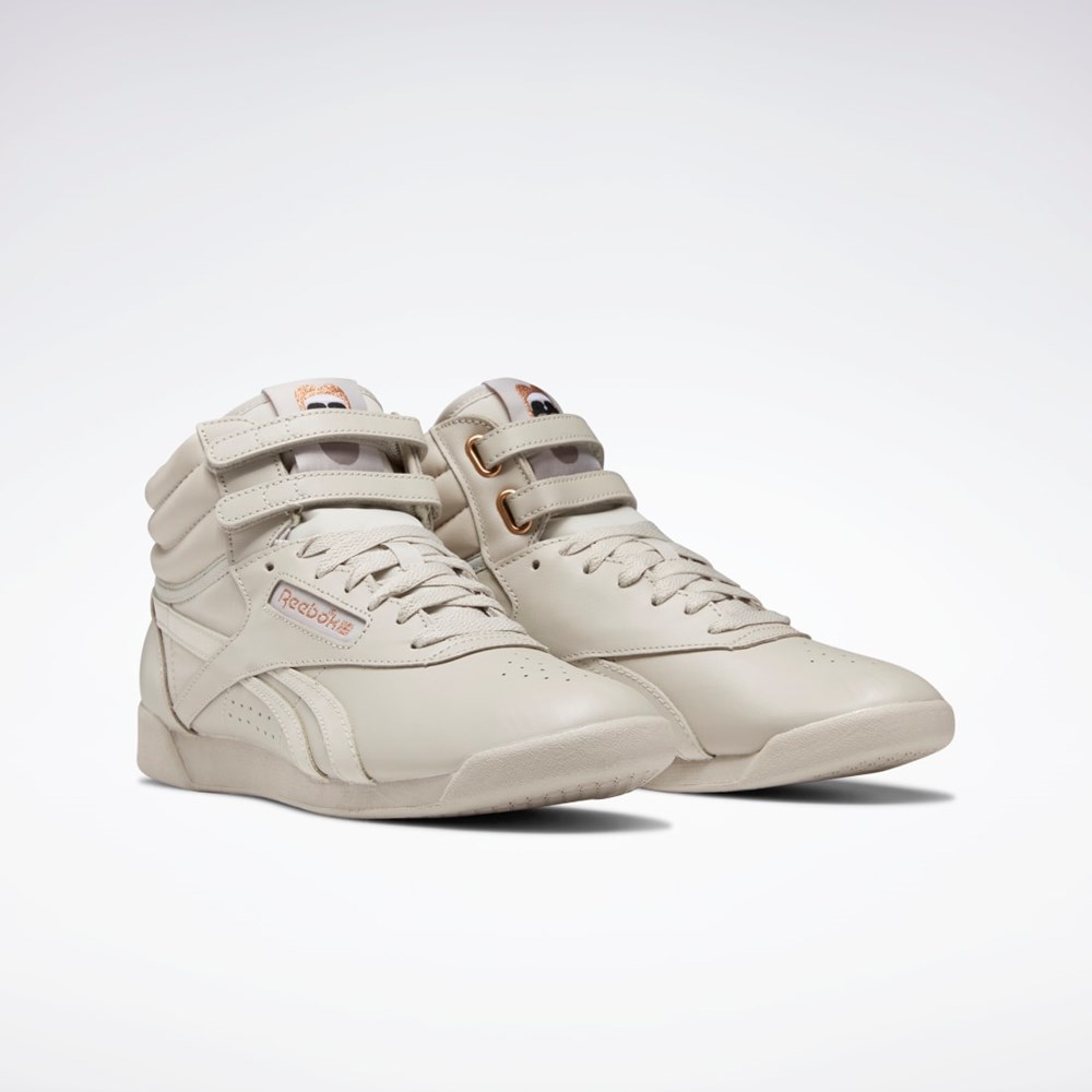 Reebok Cardi B Freestyle Hi Shoes Moonstone / Boulder Grey / Ftwr White | GX7174