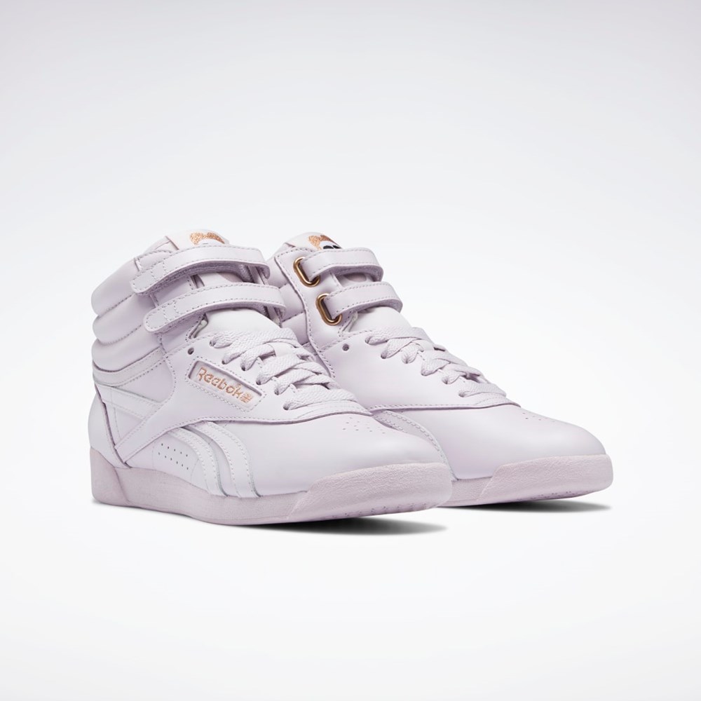 Reebok Cardi B Freestyle Hi Shoes Quartz Glow / Lilac Fog / Ftwr White | GV6613