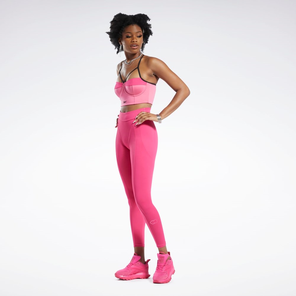 Reebok Cardi B High-Rise Tights Pink Fusion | HH9130