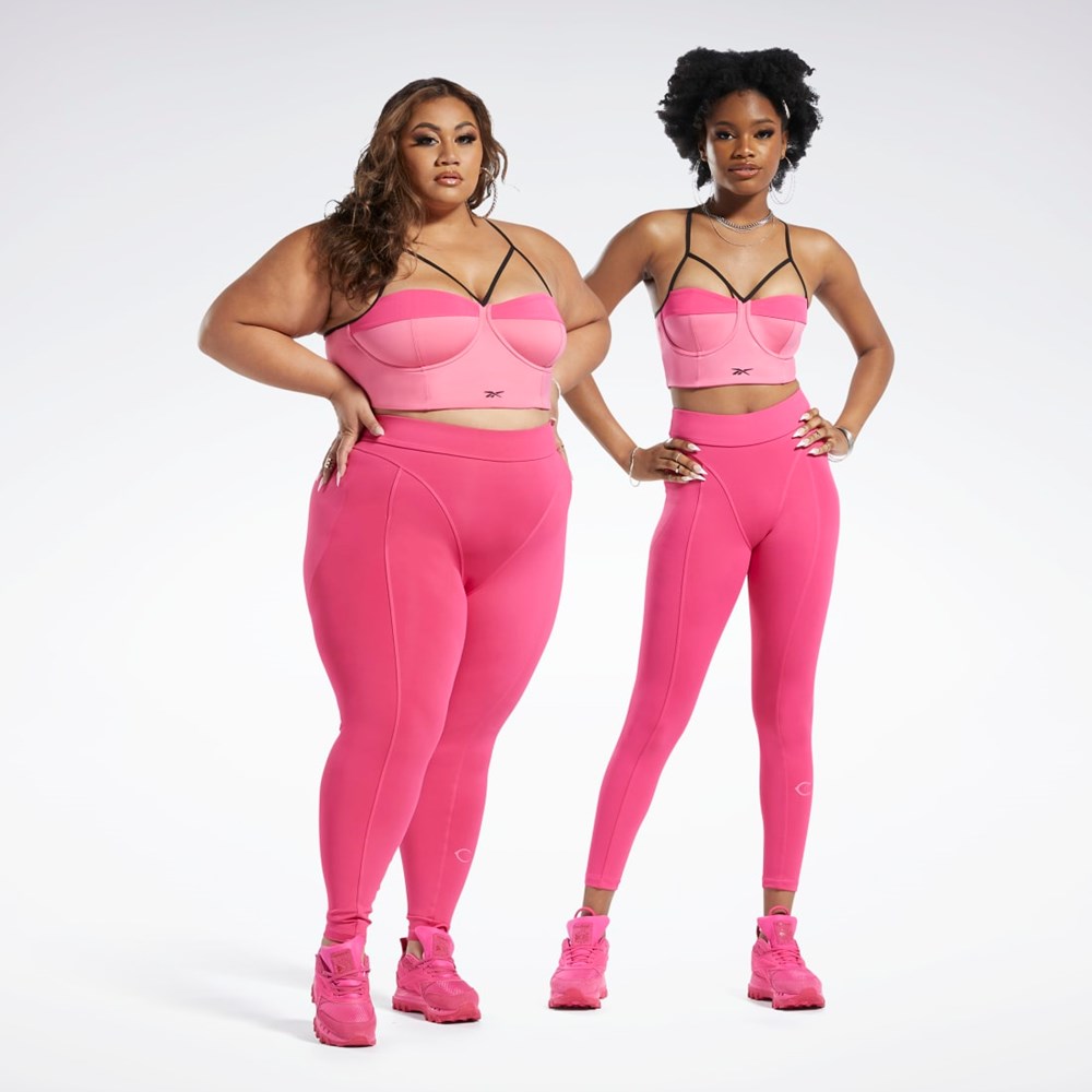 Reebok Cardi B High-Rise Tights Pink Fusion | HH9130