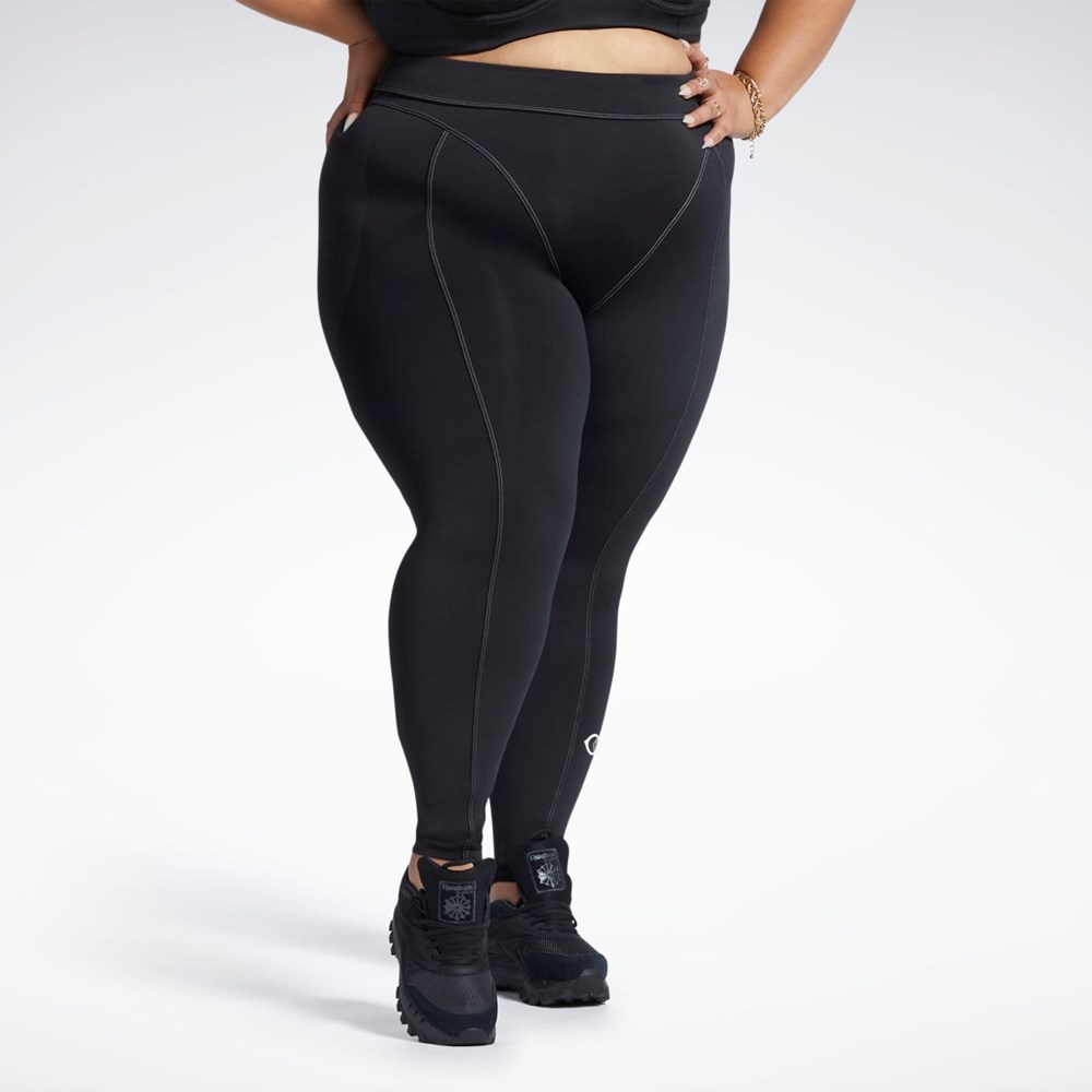 Reebok Cardi B High-Rise Tights (Plus Size) Black | HH9131