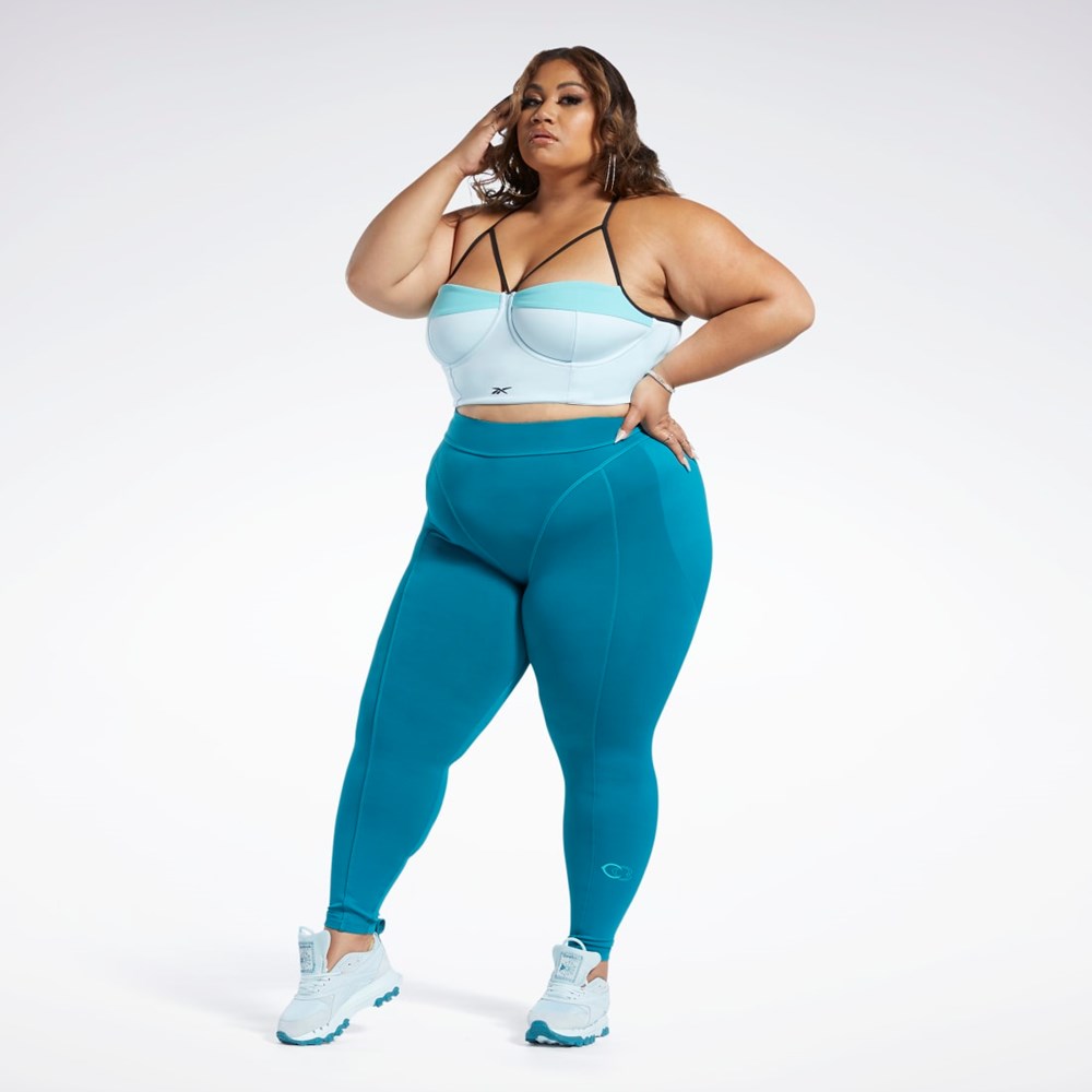 Reebok Cardi B High-Rise Tights (Plus Size) Seaport Teal | HH9132