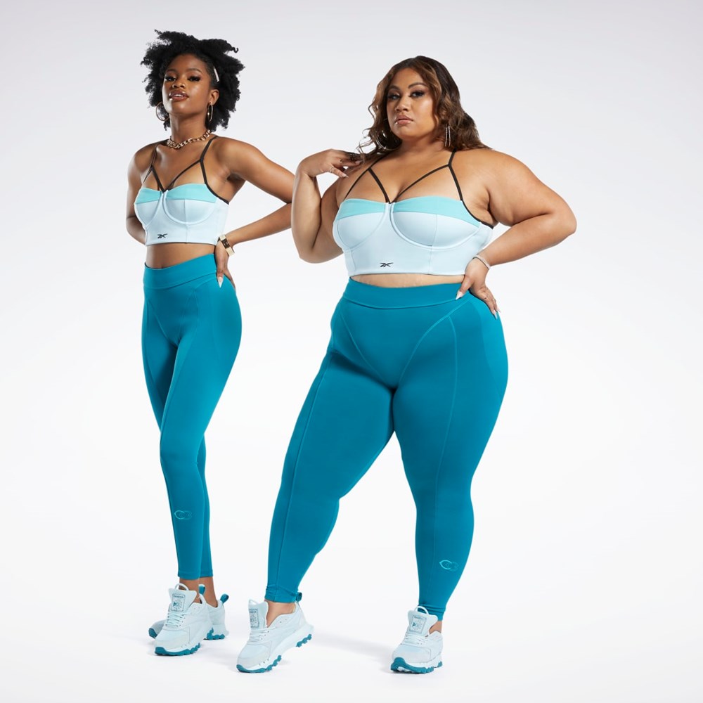 Reebok Cardi B High-Rise Tights (Plus Size) Seaport Teal | HH9132