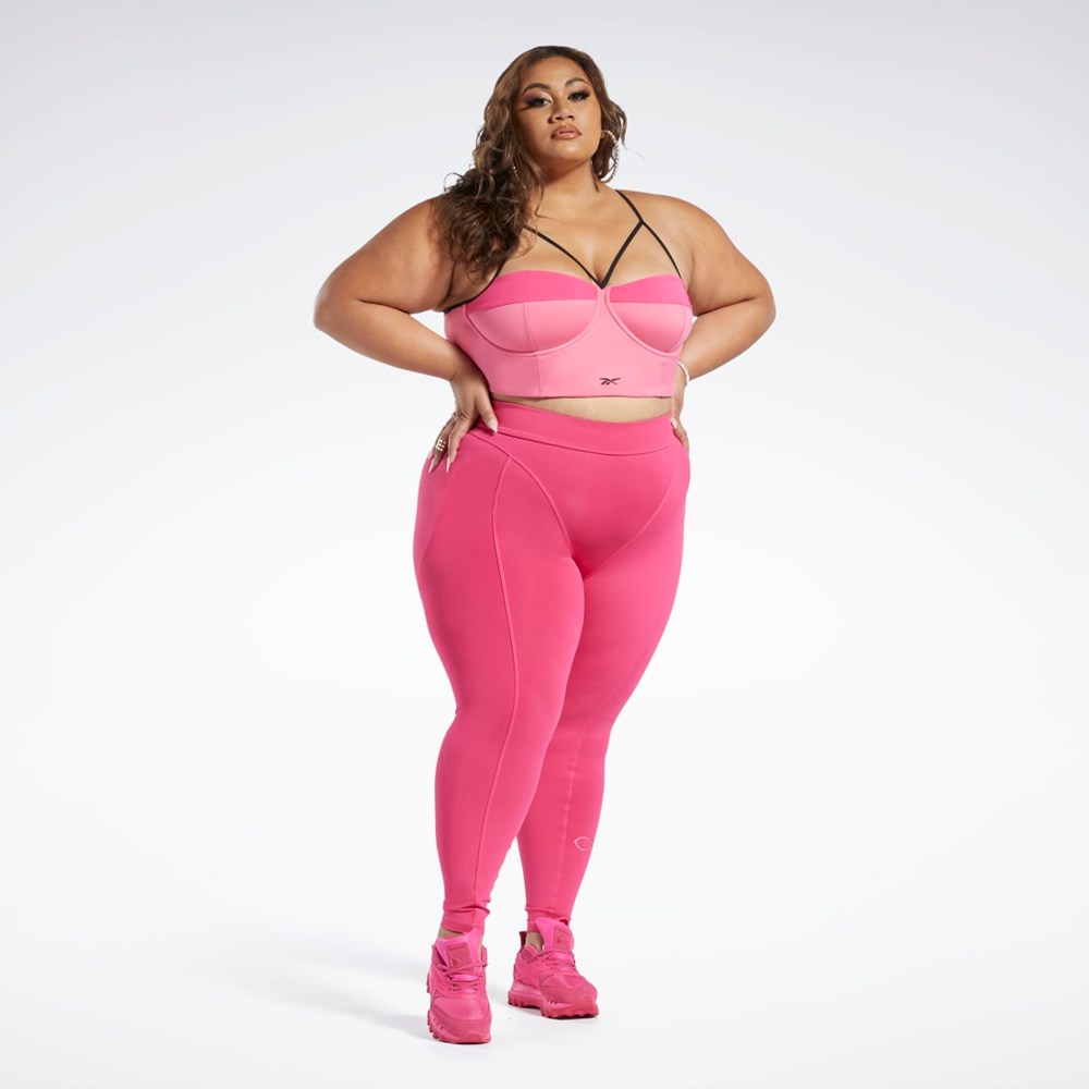 Reebok Cardi B High-Rise Tights (Plus Size) Pink Fusion | HH9133