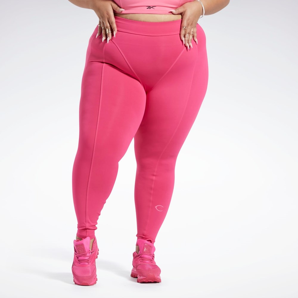 Reebok Cardi B High-Rise Tights (Plus Size) Pink Fusion | HH9133