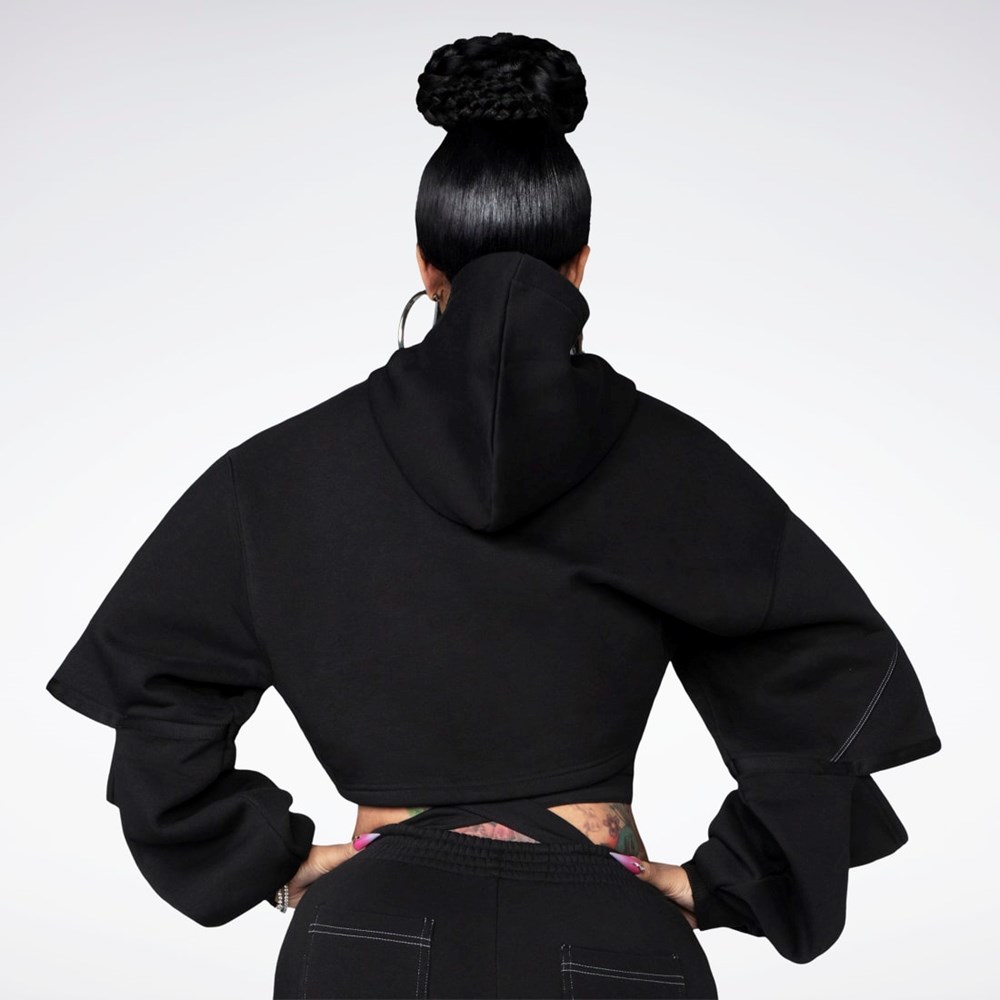 Reebok Cardi B Knit Hoodie Black / Black | HS4307