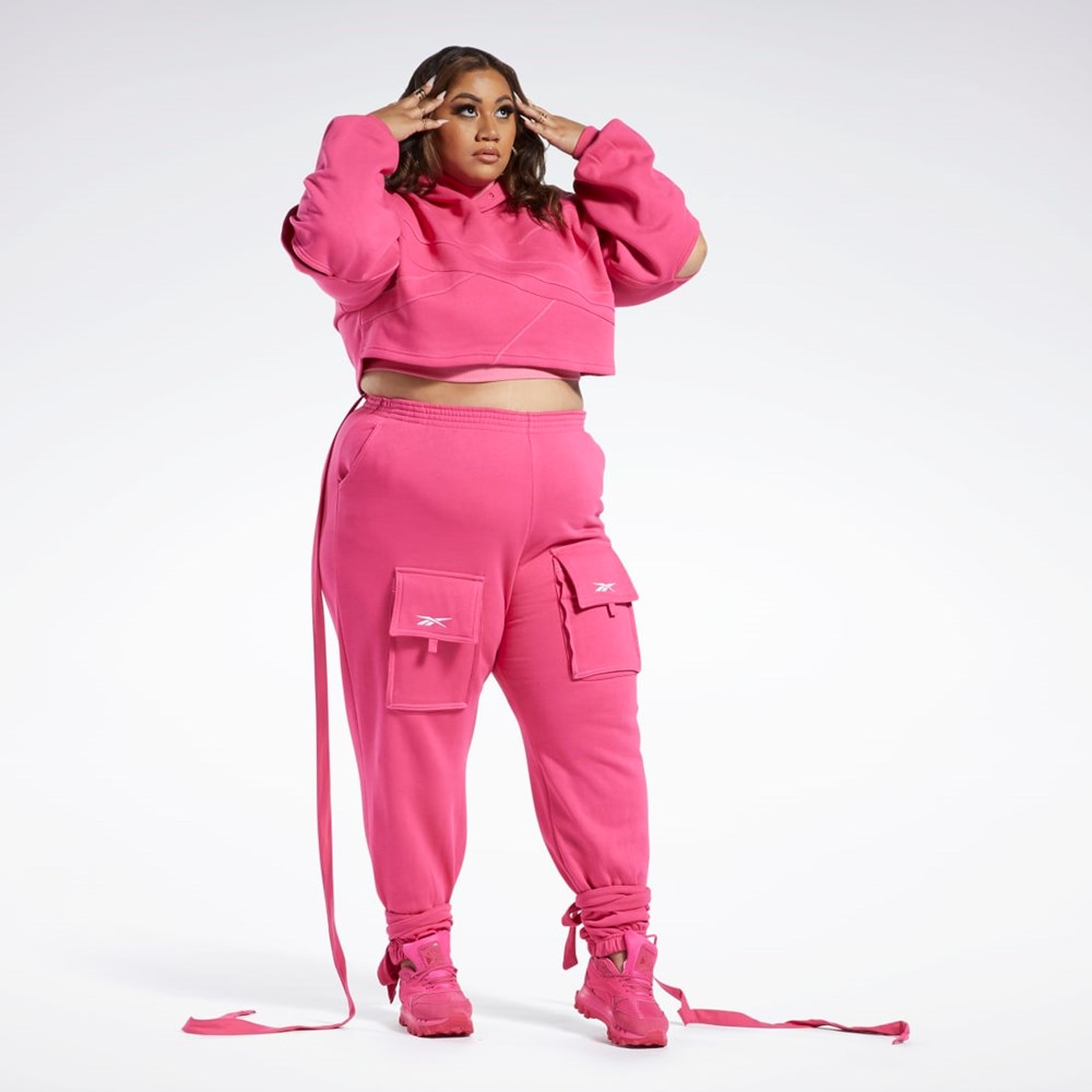 Reebok Cardi B Knit Hoodie (Plus Size) Pink Fusion / Pink Fusion | HS4306