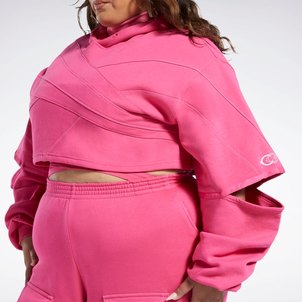 Reebok Cardi B Knit Hoodie (Plus Size) Pink Fusion / Pink Fusion | HS4306