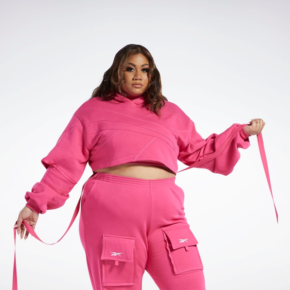 Reebok Cardi B Knit Hoodie (Plus Size) Pink Fusion / Pink Fusion | HS4306