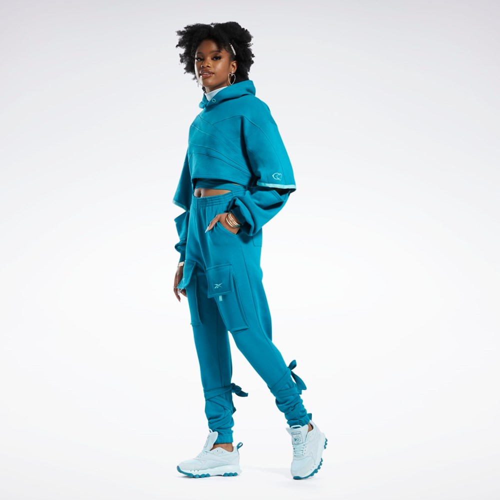 Reebok Cardi B Knit Hoodie Seaport Teal / Seaport Teal | HS4308