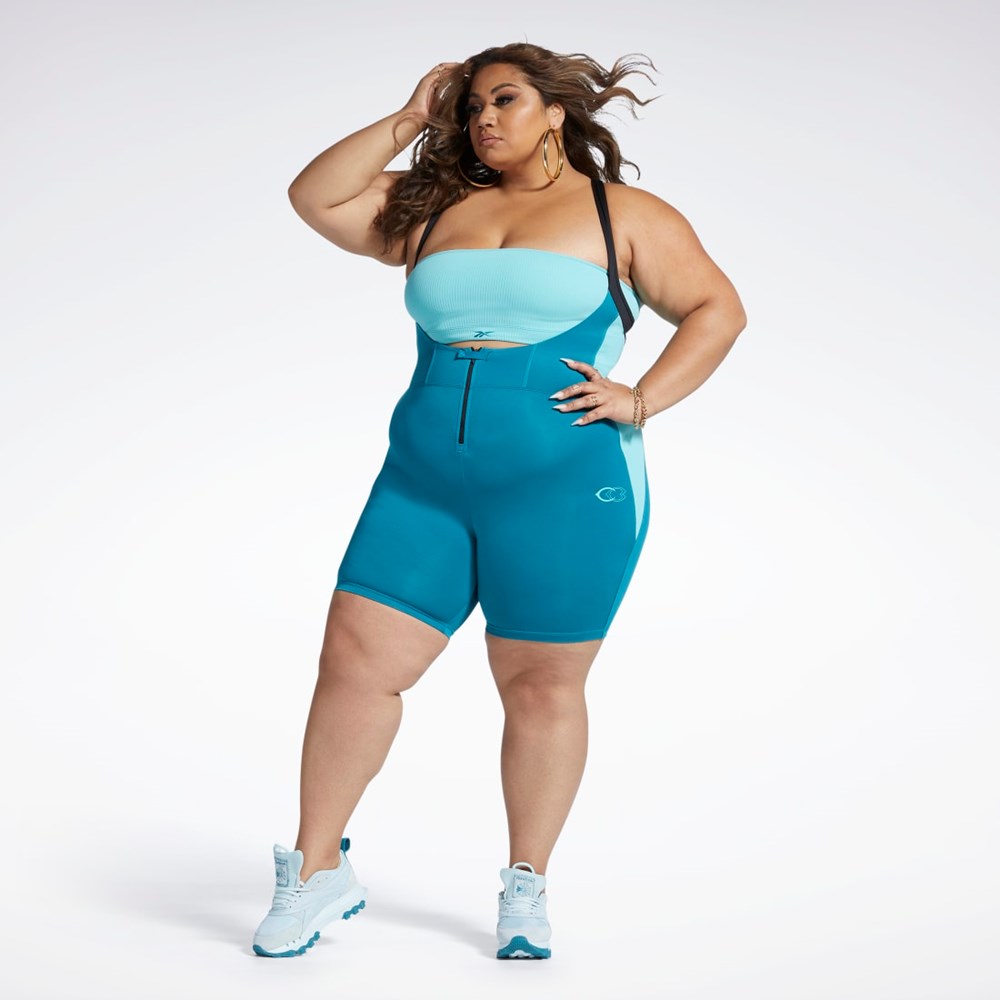 Reebok Cardi B Leotard (Plus Size) Seaport Teal | HH9105