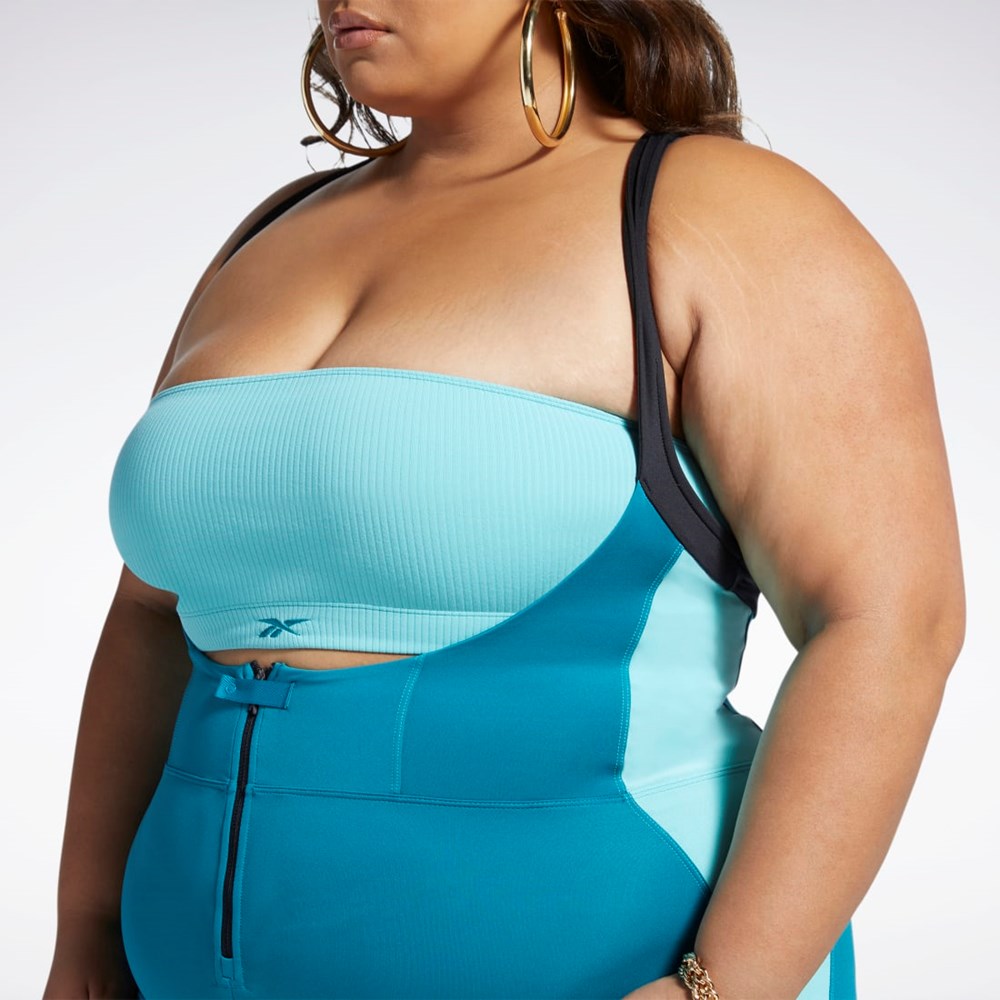 Reebok Cardi B Leotard (Plus Size) Seaport Teal | HH9105