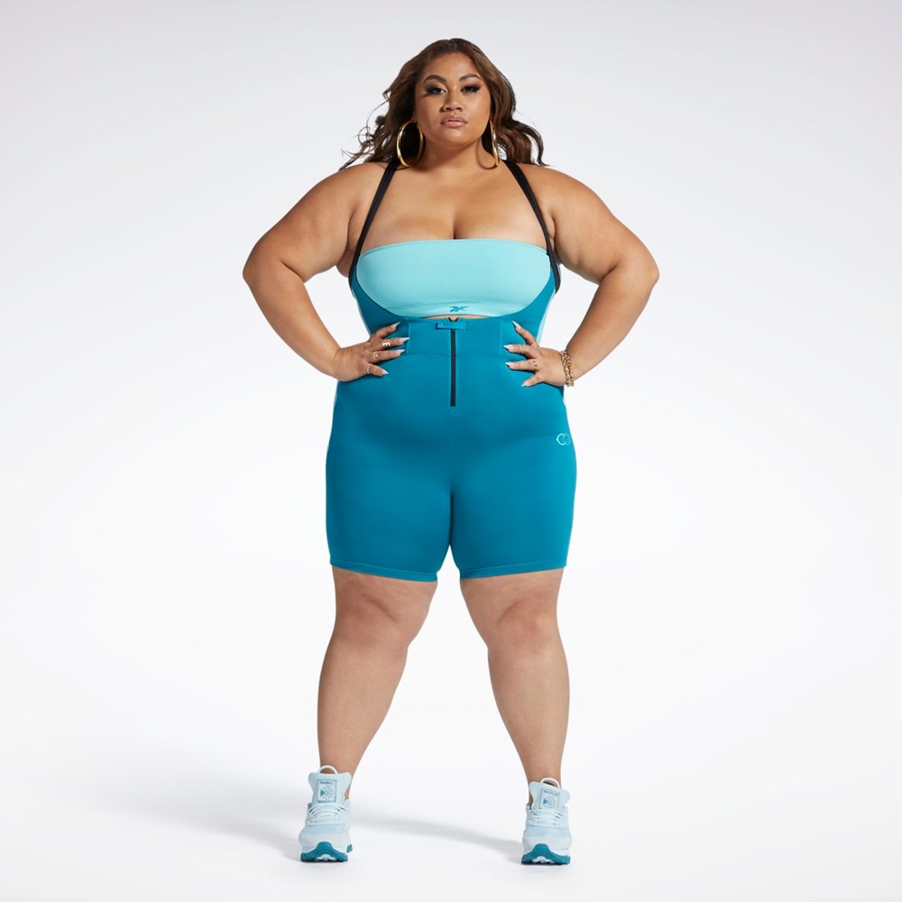 Reebok Cardi B Leotard (Plus Size) Seaport Teal | HH9105