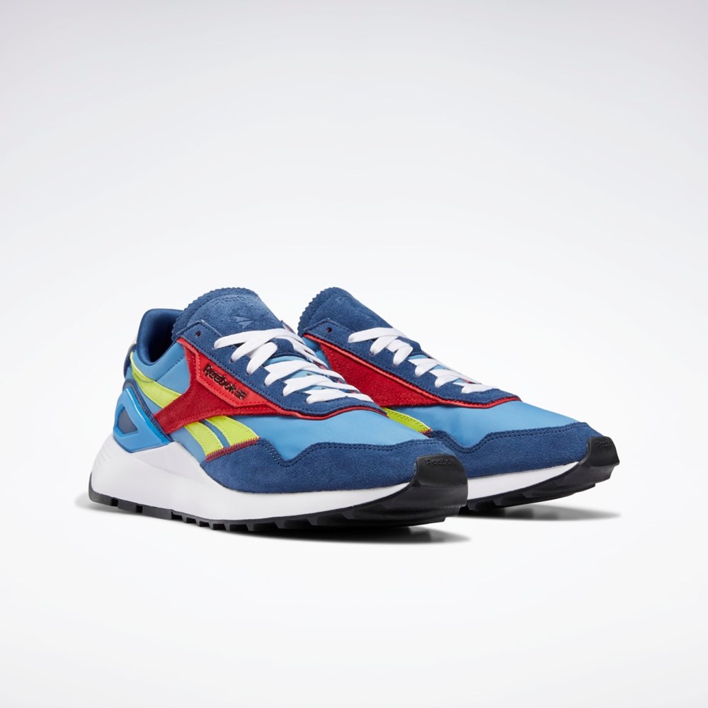 Reebok Classic Leather Legacy AZ Shoes Essential Blue / Acid Yellow / Batik Blue | H69119