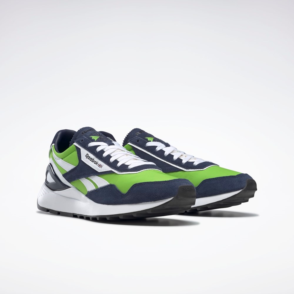 Reebok Classic Leather Legacy AZ Shoes Semi Solar Green / Vector Navy / Ftwr White | GX7569