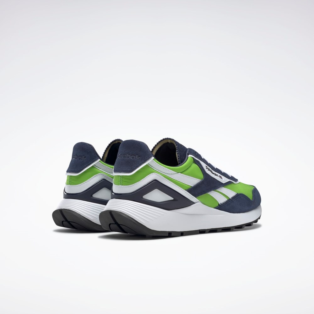 Reebok Classic Leather Legacy AZ Shoes Semi Solar Green / Vector Navy / Ftwr White | GX7569