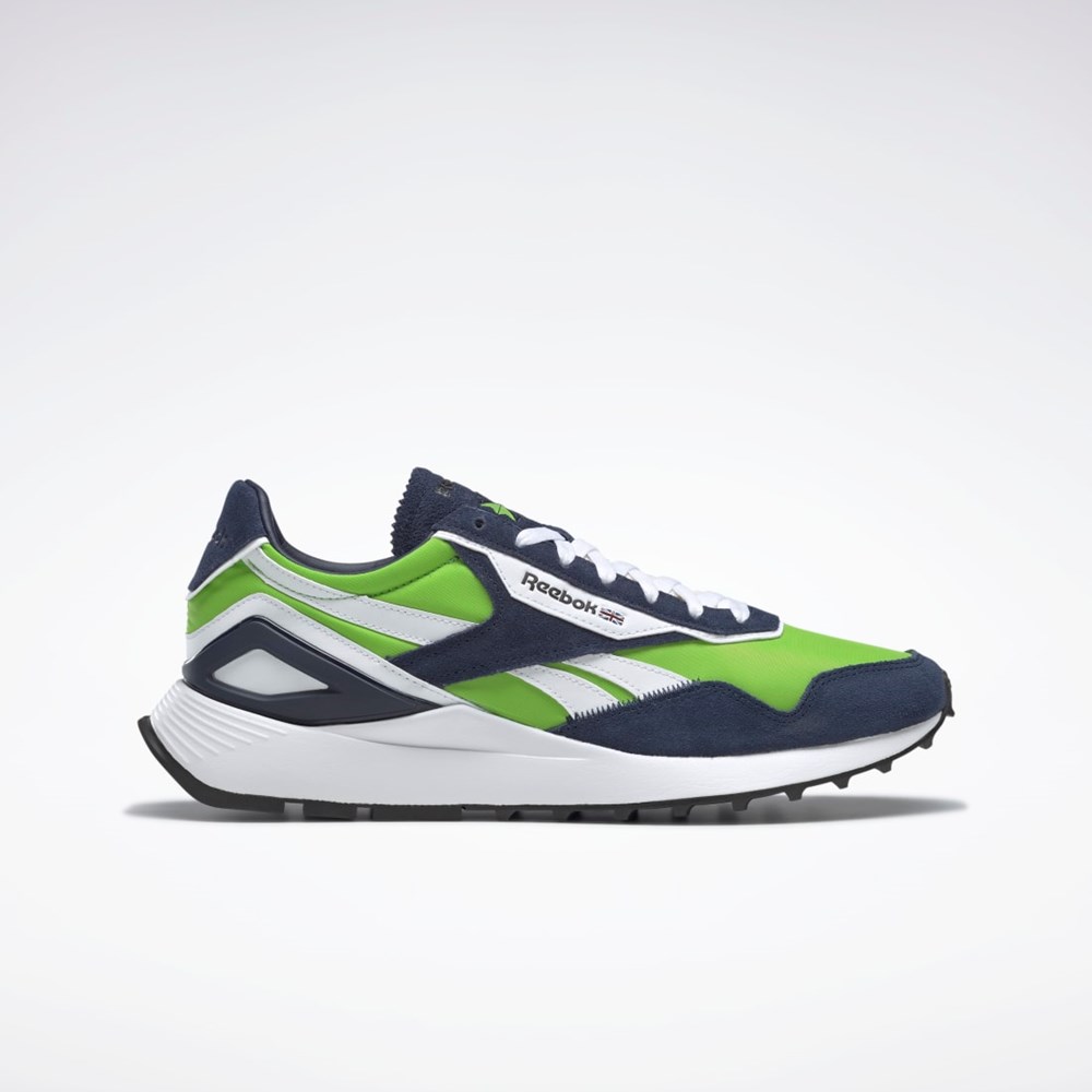 Reebok Classic Leather Legacy AZ Shoes Semi Solar Green / Vector Navy / Ftwr White | GX7569