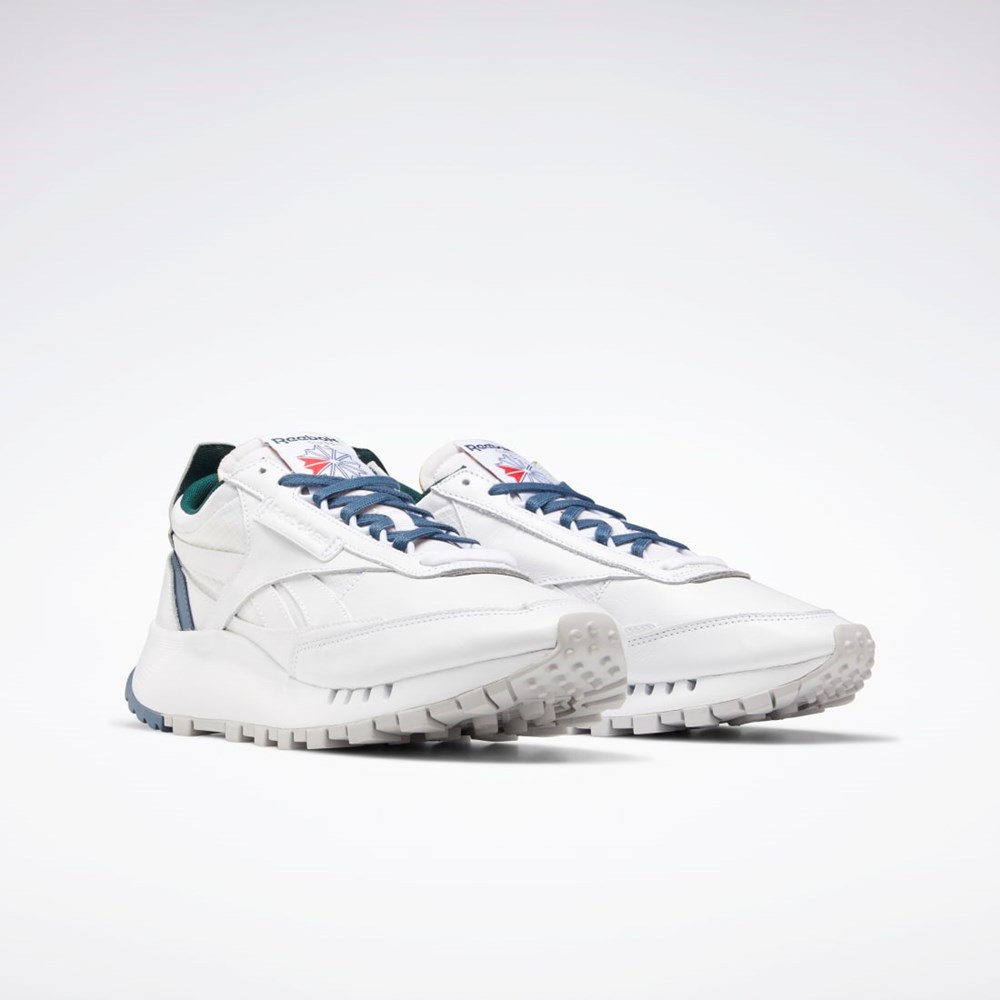 Reebok Classic Leather Legacy Shoes White / Brave Blue / Forest Green | FY7553