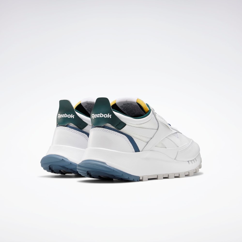 Reebok Classic Leather Legacy Shoes White / Brave Blue / Forest Green | FY7553