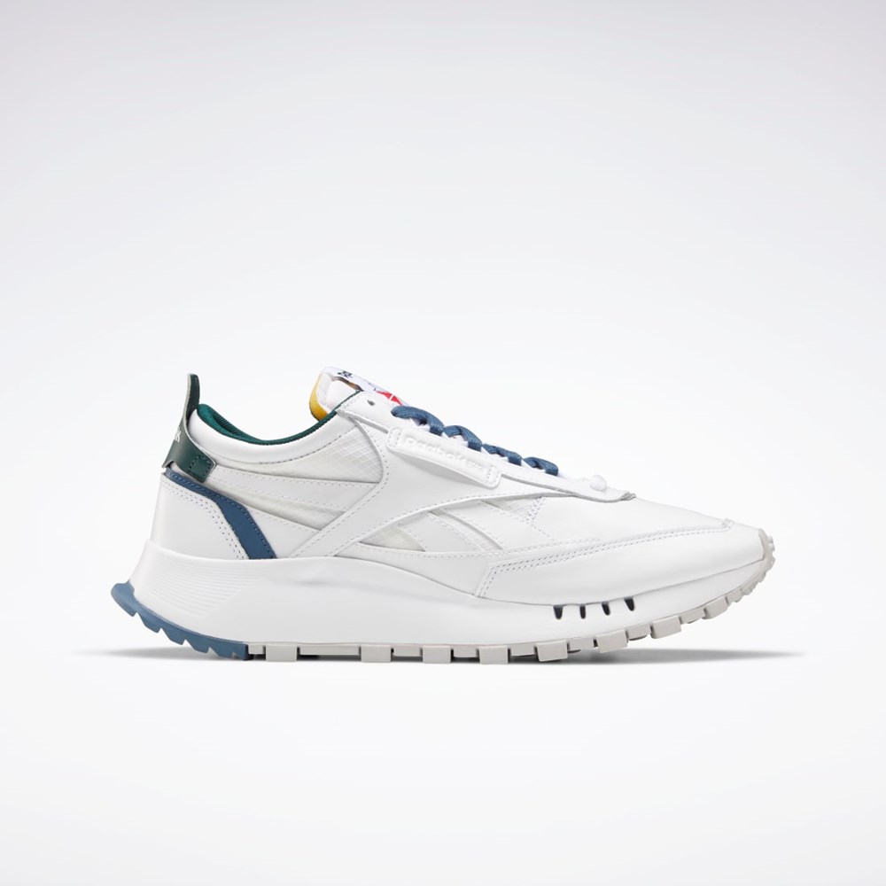 Reebok Classic Leather Legacy Shoes White / Brave Blue / Forest Green | FY7553