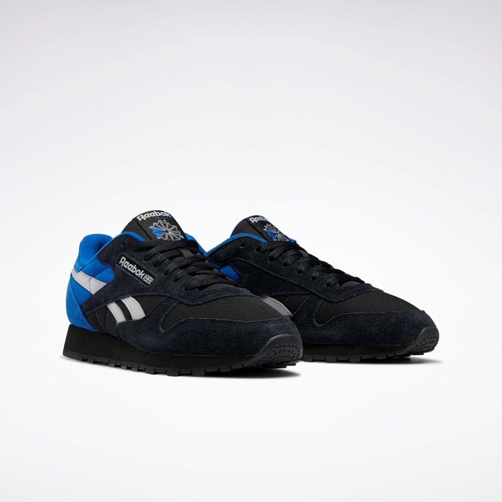 Reebok Classic Leather Make It Yours Shoes Core Black / Cold Grey 2 / Vector Blue | GW9702